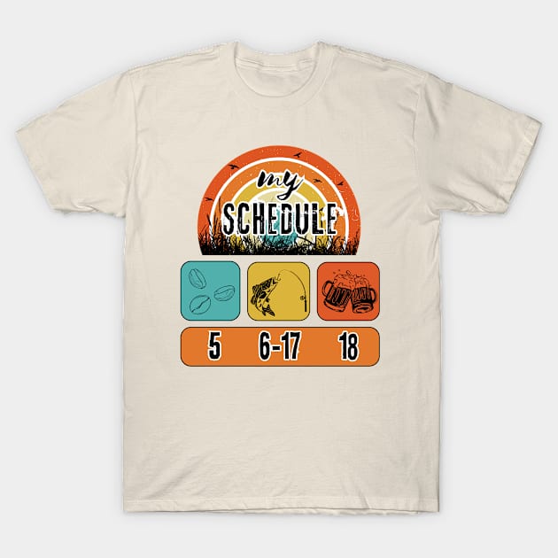 Angler's schedule T-Shirt by GraphGeek